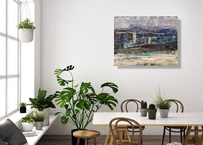 Картина в интерьере (Мост через вечность - художник Алена Хазанова)